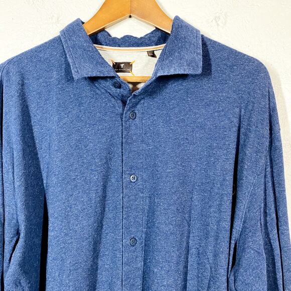 Left Coast Tees Long Sleeve Button Up Shirt Career Casual Blue - XXL - Picture 2 of 4